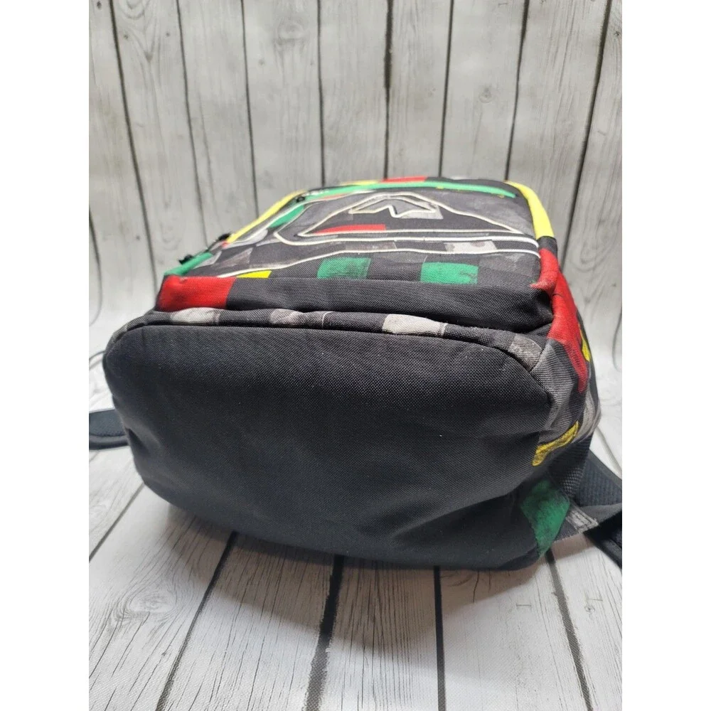 Quiksilver Backpack DNA Rasta Colorful Block Book Bag Surf Beach Backpack Rare